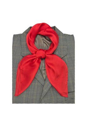 Elegant Square Silky Satin Scarf Bandana RED Headwear Solid Soft Versatile Shawl